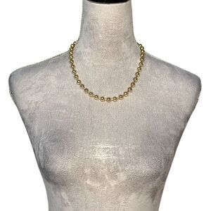 Trendy Y2k Gold Stainless Steel Ball Necklace 8mm/45cm Unisex Punk Rock Grunge